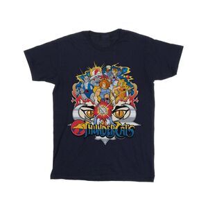 Thundercats Womens/Ladies Action Group Shot Cotton Boyfriend T-Shirt / Navy Blue